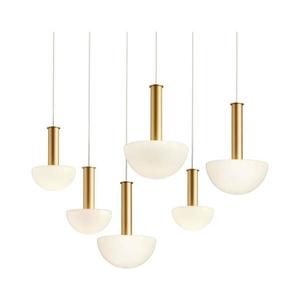 Redo 01-2476 - Lustr na lanku LUMIEN 6xG9/10W/230V zlatá/bílá 01-2476 obraz