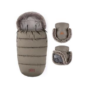 PETITE&MARS - SADA Dětský fusak 4v1 COMFY + rukávníky na kočárek FURRY Mocha VP-F187209 obraz