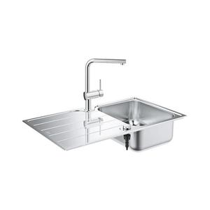 GROHE 31573SD1 -Sada kuchyň. dřezu K500 s odkapávačem a baterie A 86×50 cm nerez 31573SD1 obraz