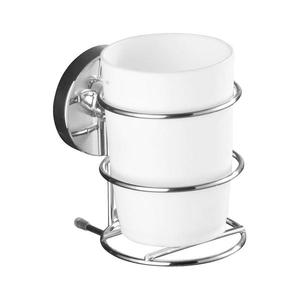 WENKO 20880100-Kelímek VACUUM-LOC MILAZZO 7, 5x11, 5 cm lesk. chrom/bílá 20880100 obraz