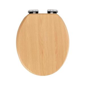 WENKO 22979100-WC sedátko NATURAL BEECH 35, 5x42, 5 cm hnědá/stříbrná 22979100 obraz