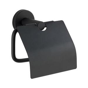 WENKO 24241100-Držák toaletního papíru BOSIO BLACK 15x13, 5 cm nerez/stříbrná 24241100 obraz