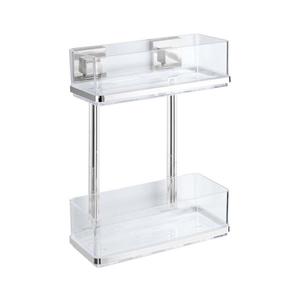 WENKO 22691100-Regál VACUUM-LOC QUADRO ED 25, 5x32, 5 cm stříbrná/lesk. chrom/čirá 22691100 obraz