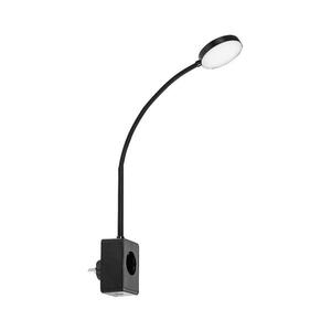 Rabalux 71284 - LED Stmív. nástěnná lampa TIVRO 4W/230V s USB do zásuvky černá 71284 obraz