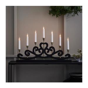 Markslöjd 705966 - Vánoční svícen NIGHTFALL 7xE10/3W/230V černá/mosaz 705966 obraz