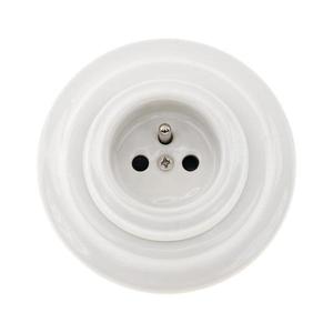 Bohemia-Design - Porcelánová retro zásuvka domovní s rámečkem 250V/16A bílá 12357555 obraz