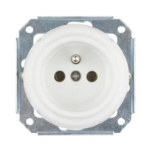 Bohemia-Design - Porcelánová retro zásuvka domovní bez rámečku 250V/16A bílá 12357557 obraz