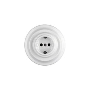 Bohemia-Design - Porcelá. retro domovní zásuvka s rámečkem SCHUKO 250V/16A bílá K1-R52AG obraz