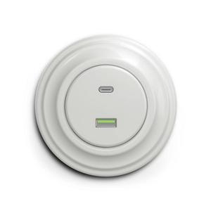 lap - Retro USB zásuvka A+C s rámečkem bílá KA0007+KA0067 obraz