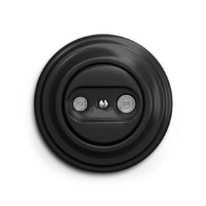 lap - Retro účastnická zásuvka TV+R (koncová) s rámečkem černá KA0016+KA0068 obraz