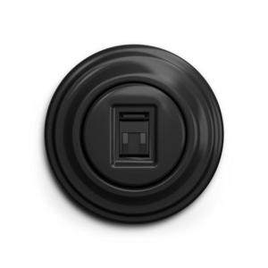 lap - Retro datová zásuvka s rámečkem černá KA0016+KA0070 obraz