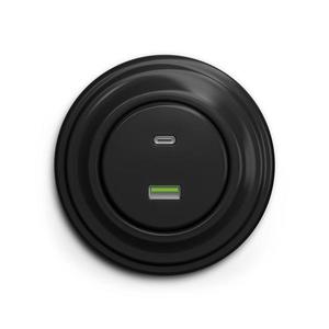 lap - Retro USB zásuvka A+C s rámečkem černá KA0016+KA0071 obraz