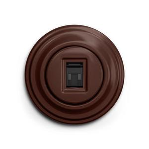 lap - Retro datová zásuvka s rámečkem hnědá KA0034+KA0078 obraz