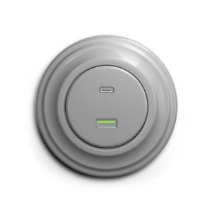 lap - Retro USB zásuvka A+C s rámečkem šedá KA0052+KA0087 obraz