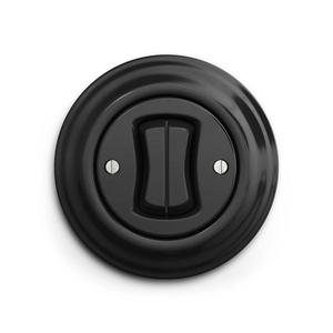 lap - Retro sériový vypínač s rámečkem č. 5 černá KA0016+KA0011 obraz
