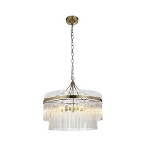 Endon 99166 - Lustr na řetězu MARIETTA 5xE14/7W/230V mosaz/čirá 99166 obraz