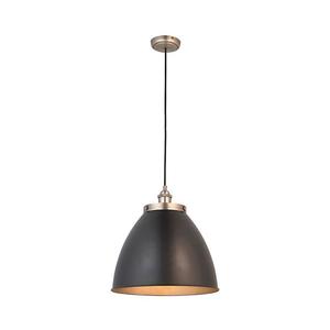 Endon 98749 - Lustr na lanku FRANKLIN 1xE27/10W/230V černá/mosaz 98749 obraz