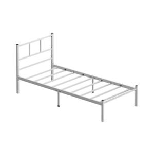 Kovová jednolůžková postel ROVAN 90x200 cm bílá nosnost 120 kg 837WST1146 obraz