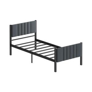 Kovová jednolůžková postel LUNOR 90x200 cm antracit nosnost 120 kg 837WST1157 obraz