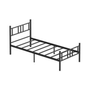 Kovová jednolůžková postel PIRON 90x200 cm černá nosnost 120 kg 837WST1103 obraz