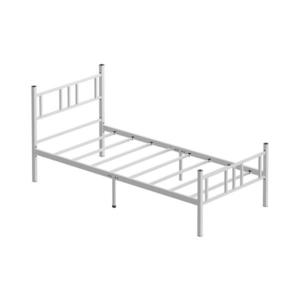 Kovová jednolůžková postel PIRON 90x200 cm bílá nosnost 120 kg 837WST1111 obraz