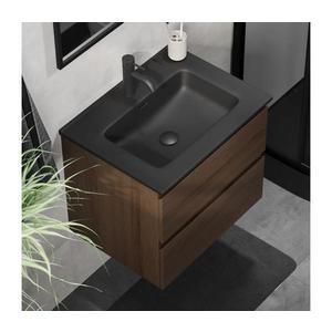 BATH DELUXE Koupelnová skříňka s umyvadlem CONOR 61 cm ořech/černá BT0095+BT0126 obraz