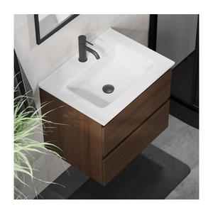 BATH DELUXE Koupelnová skříňka s umyvadlem CONOR 61 cm ořech/bílá BT0095+BT0127 obraz