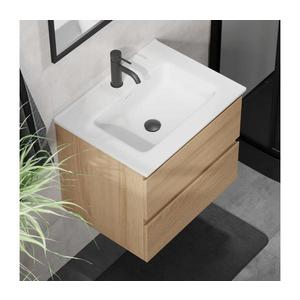 BATH DELUXE Koupelnová skříňka s umyvadlem CONOR 61 cm dub/bílá BT0096+BT0127 obraz