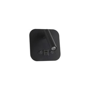 LED Nástěnné bodové svítidlo s USB portem LED/8W/230V 3000K černá 240036 obraz