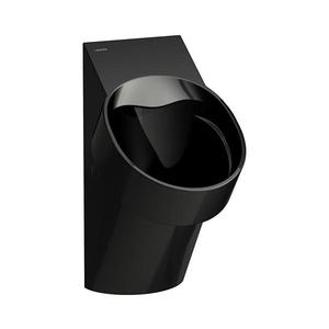 LAUFEN H8402850200001-Pisoár VAL zadní přívod, zadní odpad keramika/lesklá černá H8402850200001 obraz