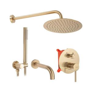 REA-P6609 - Sprchová sada s termostat. podom. baterií LUNGO kartáčovaná zlatá REA-P6609 obraz