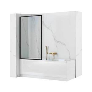 REA-K7390 - Vanová zástěna LAGOS 140x80 cm černá/čirá REA-K7390 obraz