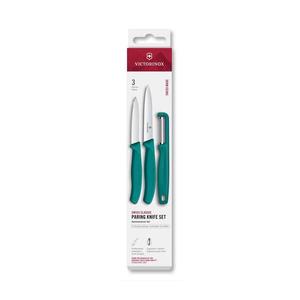 Victorinox - Sada kuchyňských nožů se škrabkou SWISS CLASSIC 3 ks tyrkysová 6.7114.33C1 obraz