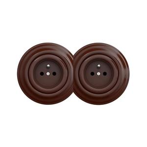 lap - Dvojitá retro zásuvka s rámečkem 230V hnědá 2xKA0035+2xKA0033 obraz
