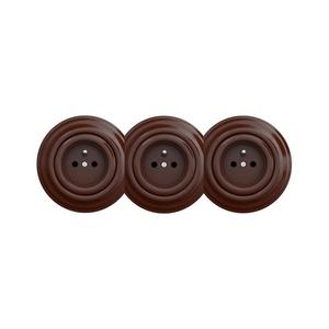 lap - Trojitá retro zásuvka domovní s rámečkem 230V hnědá KA0036+2xKA0035+3xKA0033 obraz