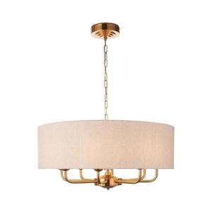 Endon 110727 - Lustr na řetězu HIGHCLERE 8xE14/40W/230V béžová/mosaz pr. 70 cm 110727 obraz