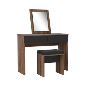Toaletní stolek JUNO + taburet 45x29, 6 cm hnědá/černá DLCT221-N09 obraz