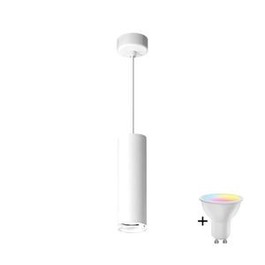 LED RGBW Stmívatelný koupelnový lustr na lanku TURYN 1xGU10/6, 5W/230V IP44 bílá SA1906+AI0414 obraz