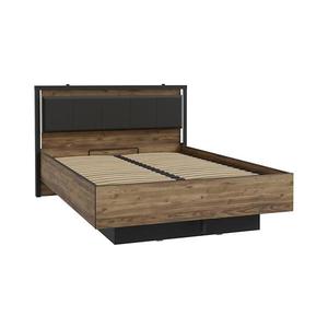 Dloulůžková postel s úložným prostorem OREN 140x200 cm hnědá/černá HYTL1142B-M215 obraz