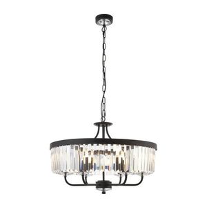 Endon 100711 - Lustr na řetězu CHESTERFIELD 6xE14/6W/230V pr. 55 cm černá 100711 obraz