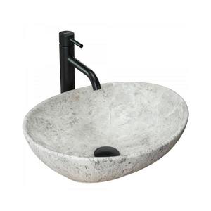 REA-U0165 - Umyvadlo na desku SOFIA 34, 5x41 cm keramika/světlý kámen REA-U0165 obraz