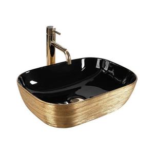 REA-U8780 - Umyvadlo na desku BELINDA 33x46, 5 cm keramika/černá/zlatá REA-U8780 obraz
