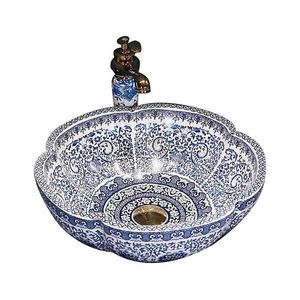 REA-U5666 - Umyvadlo na desku VIVIEN pr. 42, 5 cm keramika/ornamentální vzor REA-U5666 obraz