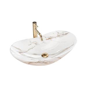 REA-U8597 - Umyvadlo na desku ROYAL 36x62 cm keramika/dekor mramoru REA-U8597 obraz