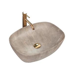REA-U6647 - Umyvadlo na desku FREJA 39, 5x51 cm keramika/šedá/dekor mramoru REA-U6647 obraz