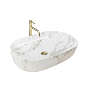 REA-U9656 - Umyvadlo na desku CLEO 41x60, 5 cm keramika/dekor mramoru REA-U9656 obraz