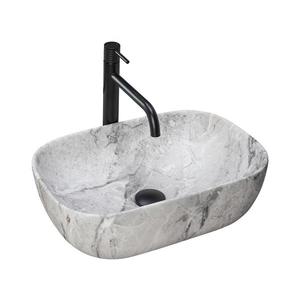 REA-U3800 - Umyvadlo na desku LIVIA 33, 5x46, 5 cm keramika/šedá/imitace kamene REA-U3800 obraz