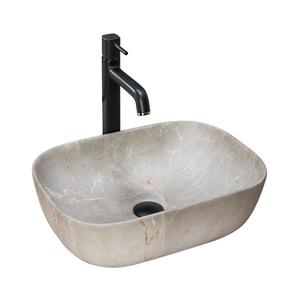 REA-U3802 - Umyvadlo na desku LIVIA 33, 5x46, 5 cm keramika/šedá/dekor mramoru REA-U3802 obraz