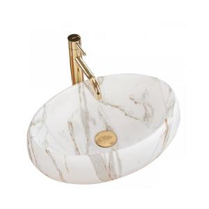 REA-U8568 - Umyvadlo na desku LINDA 34x48, 5 cm keramika/dekor mramoru REA-U8568 obraz
