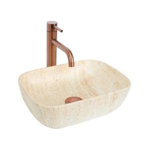REA-U4700 - Umyvadlo na desku BELINDA 25x36 cm keramika/béžová/imitace kamene REA-U4700 obraz